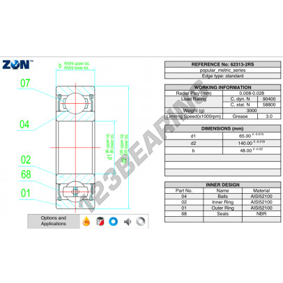 62313-2RS-ZEN