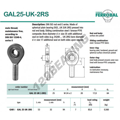 GAL25-UK-2RS-DURBAL