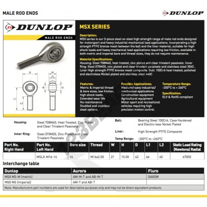 MSLX-M16-14-DUNLOP