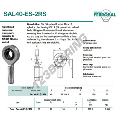 SAL40-ES-2RS-DURBAL