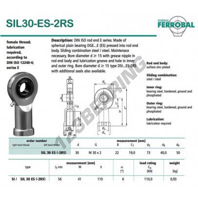 SIL30-ES-2RS-DURBAL