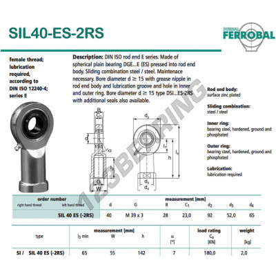 SIL40-ES-2RS-DURBAL